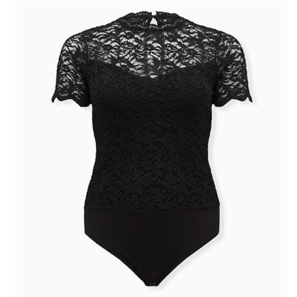 Torrid Black Lace Short Sleeve Bodysuit Final price